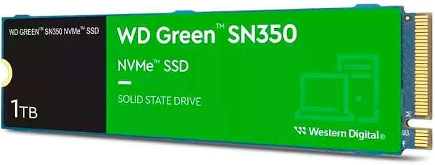 Unidad de Estado Solido Western Digital Green SN350 1TB SSD M.2 NVMe PCIe 3.0 x4 Garantía de 5 años
